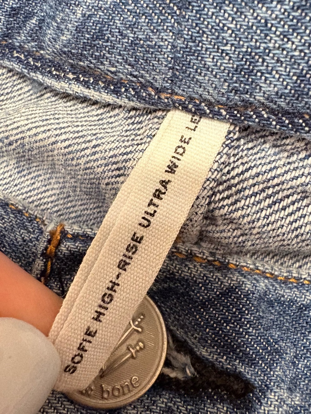 rag & bone Sofie Featherweight Ultra Wide‑Leg Raw Hem Jeans 30 in Otto - Picture 7 of 9